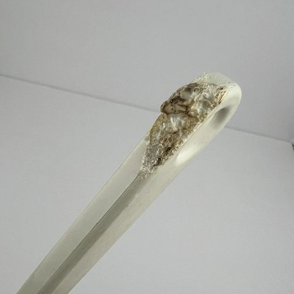VTG Almond Beige Tailor Made Products Plastic Nylon Utensil Slotted Spoon Flaw‎